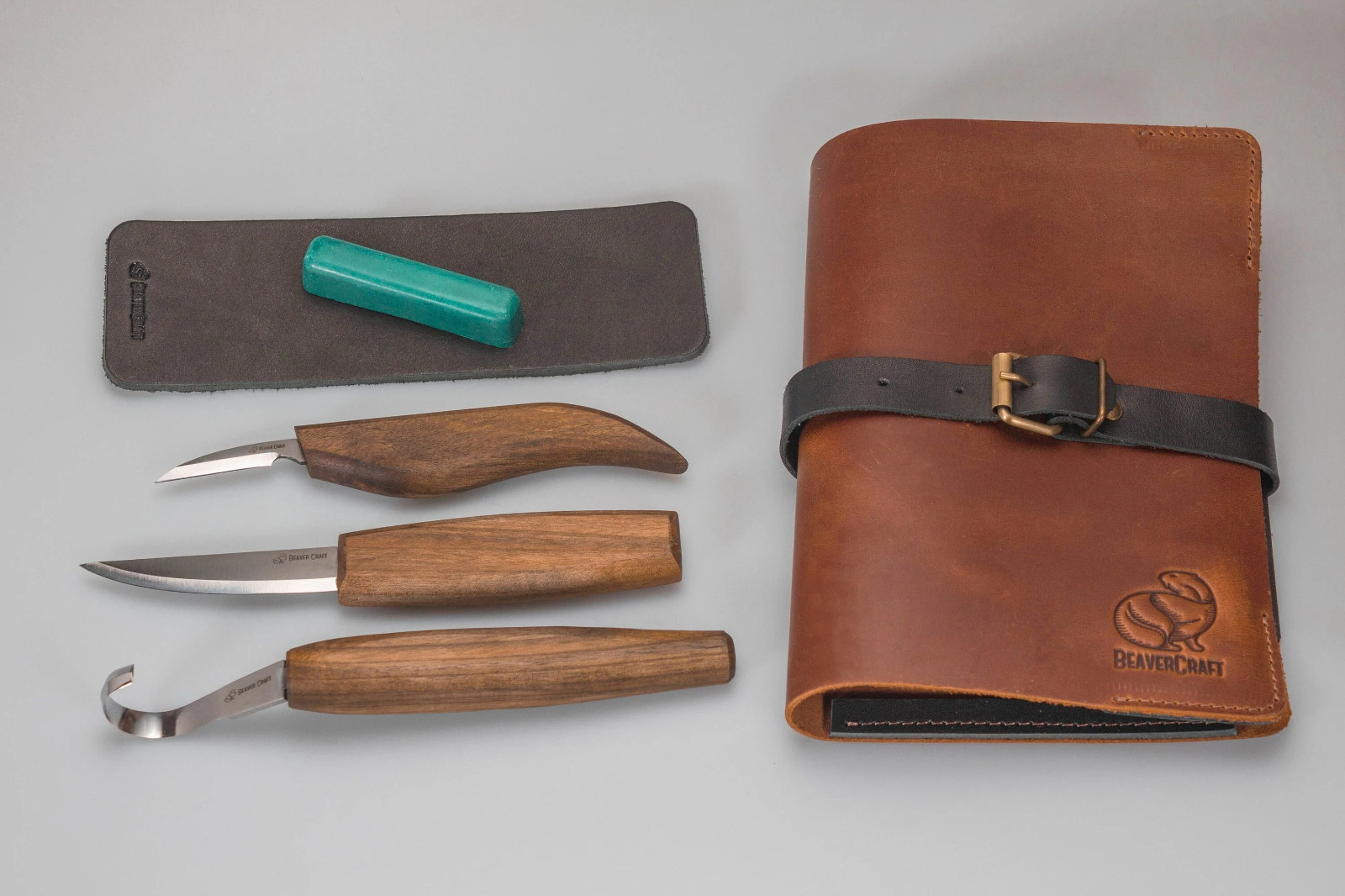 Deluxe Spoon Carving Set With Walnut Handles BeaverCraft S13X