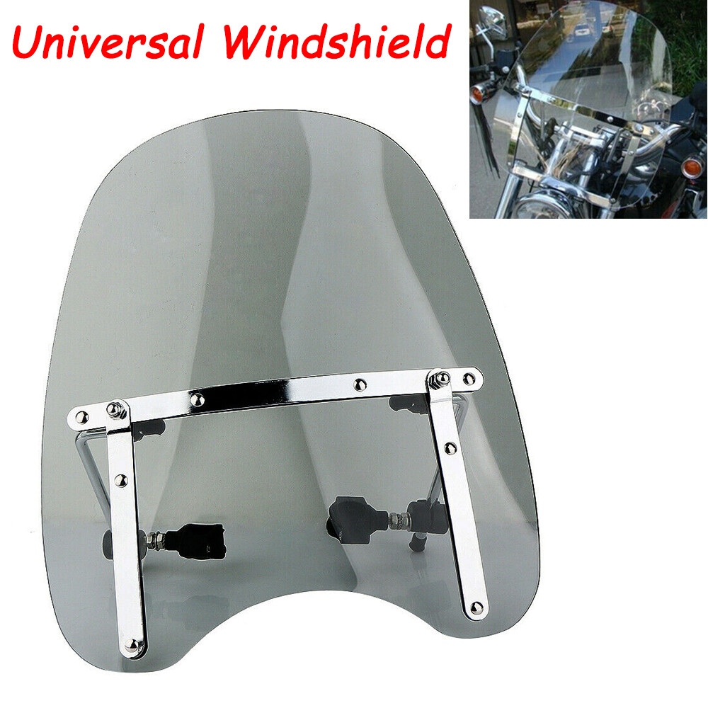 US Large Motorcycle Windshield Wind Screen Deflector bike Windscreen Universal