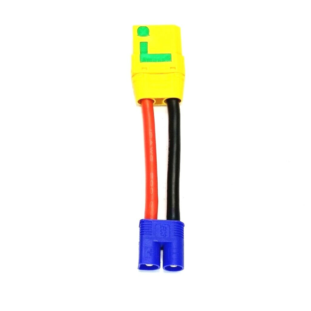 RCP XT90 FEMALE ANTI -SPARK TO EC3/IC3 MALE SINGLE ADAPTER  12 awg