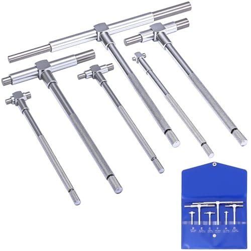 6Pcs T Bore Hole Gauges Set Bulk, 5/16" - 6" Range - Smooth Action Telescoping