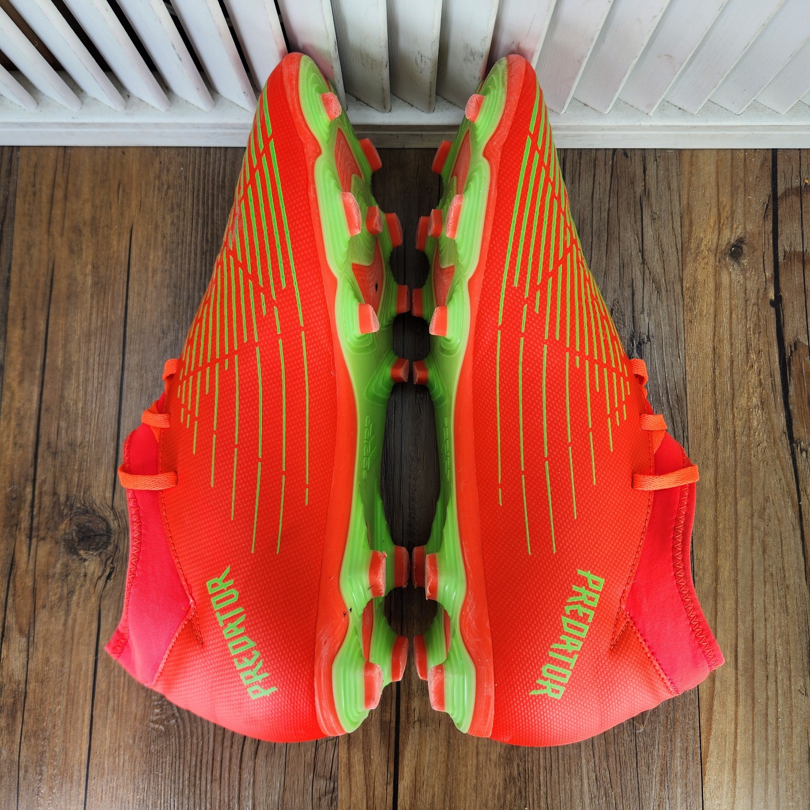Adidas Predator Edge.4 FG Men's 12 Solar Red Green Athletic Soccer Cleats GW0992