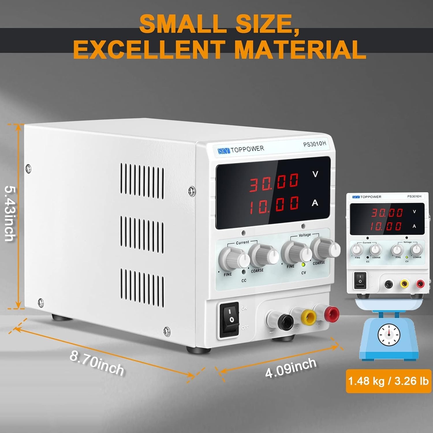 DC Power Supply Variable,0-30V 0-10A Adjustable Regulated Bench Lab Power wit...