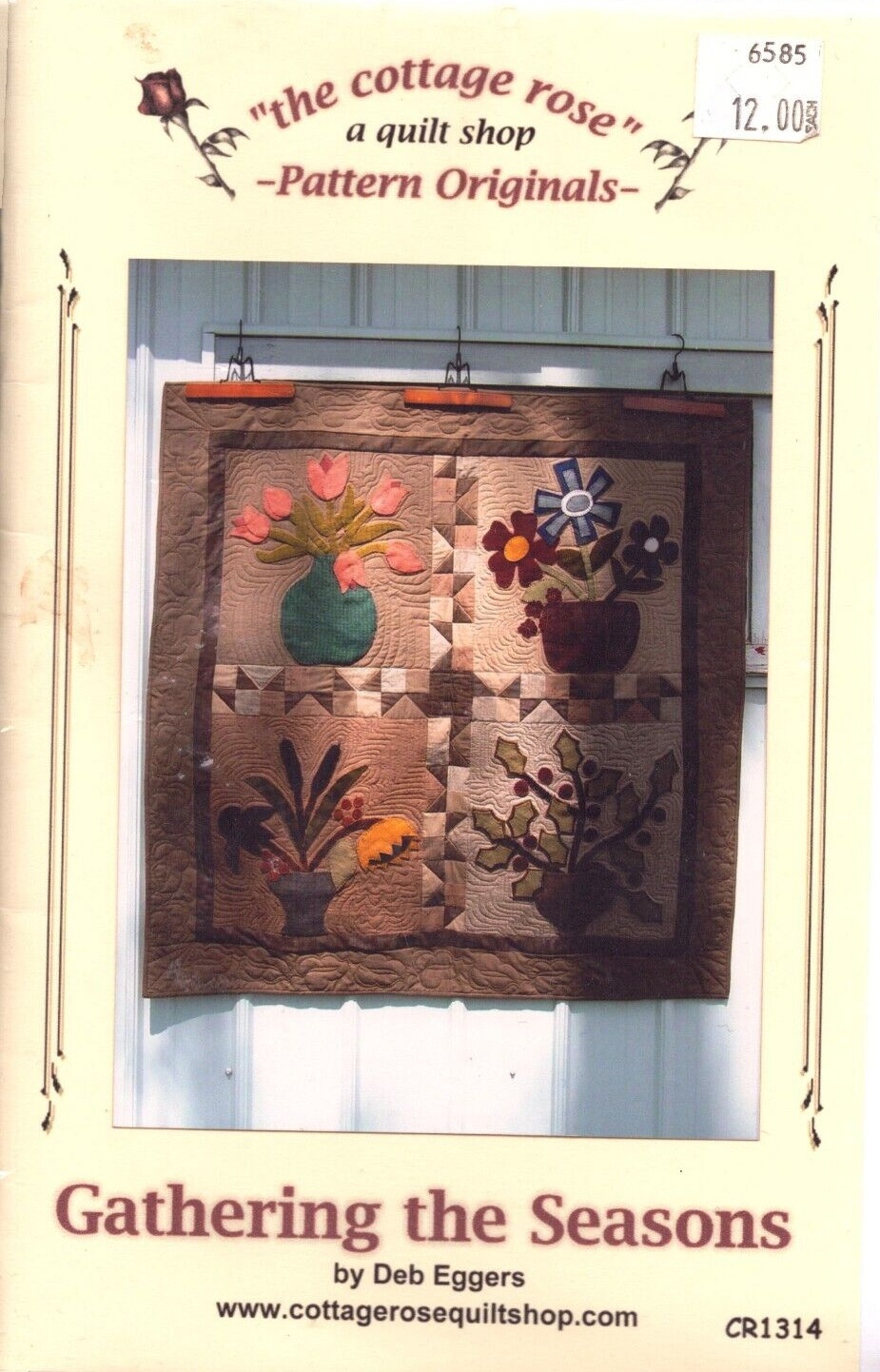 GATHERING THE SEASONS ~ The Cottage Rose ~ by Deb Eggers ~ Quilt Size:  51 x 51"