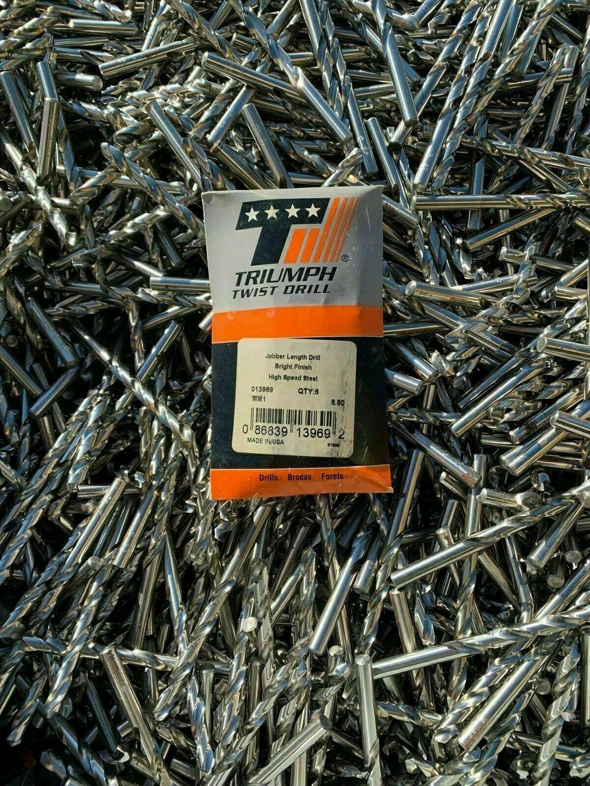 6 PCS - Triumph Twist Drill Bit 6.9mm 17/64" Bright Jobber Length High Speed USA