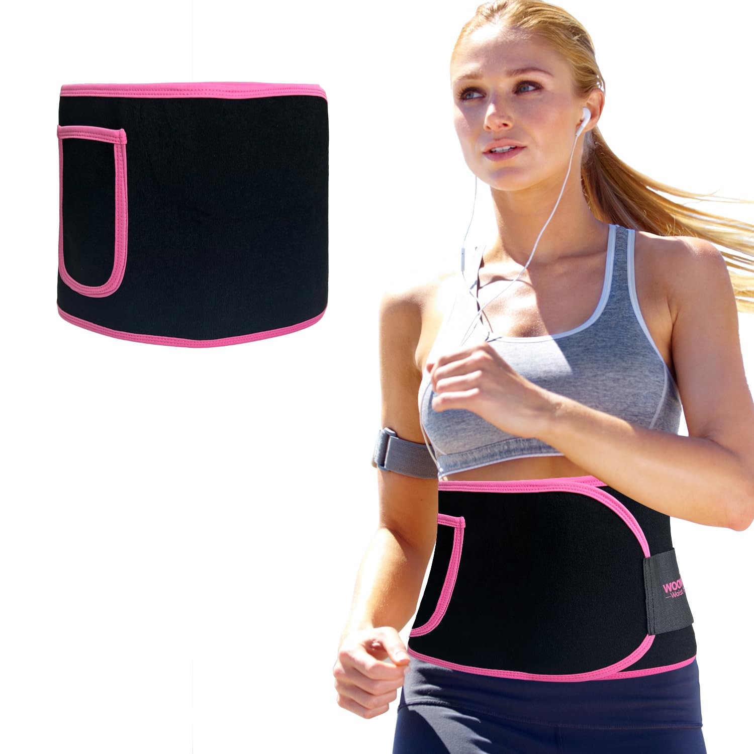 Pink Sweat Waist Trainer Belt & Band for Women's Stomach One Size, Xl-pink