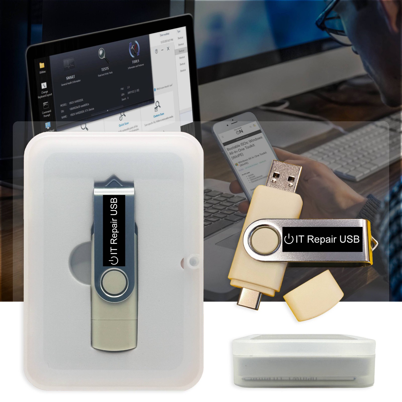 Windows PC Repair Bootable USB Recovery Toolkit Password Reset Antivirus Data