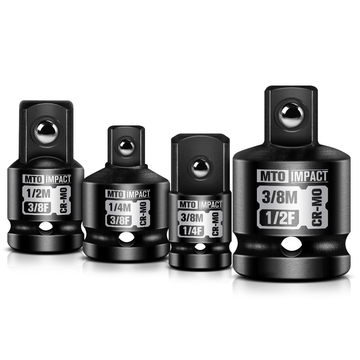 4Pcs Impact Socket Adapter Reducer Set 1/4" 3/8" 1/2" Cr-Mo Steel Driver Wrench