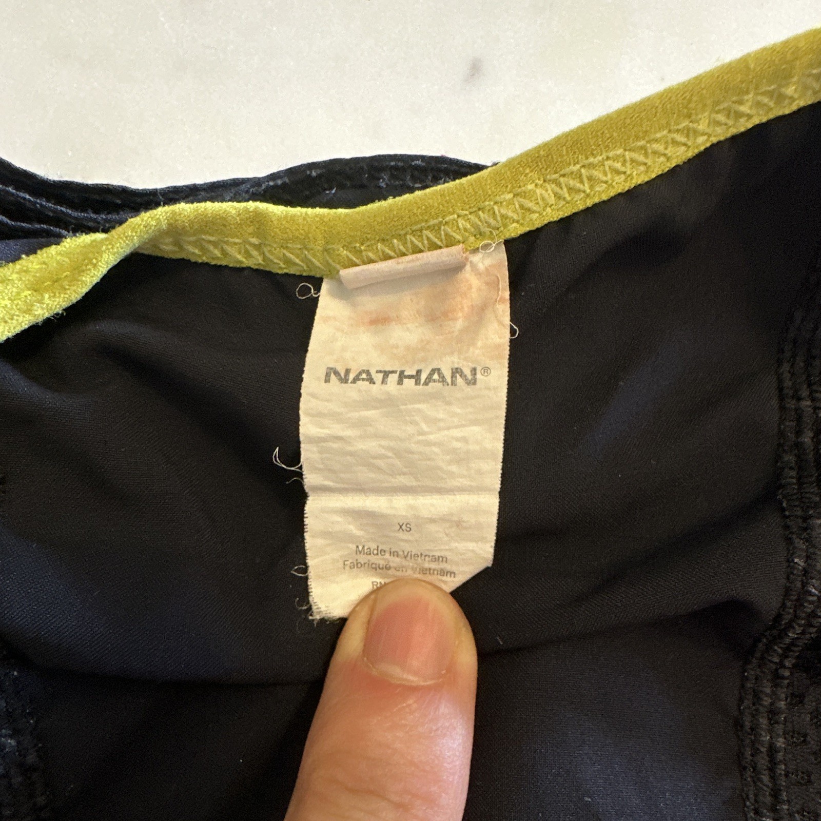 NATHAN XS Hydration Pack Vest Black/Red/Yellow Lightweight
