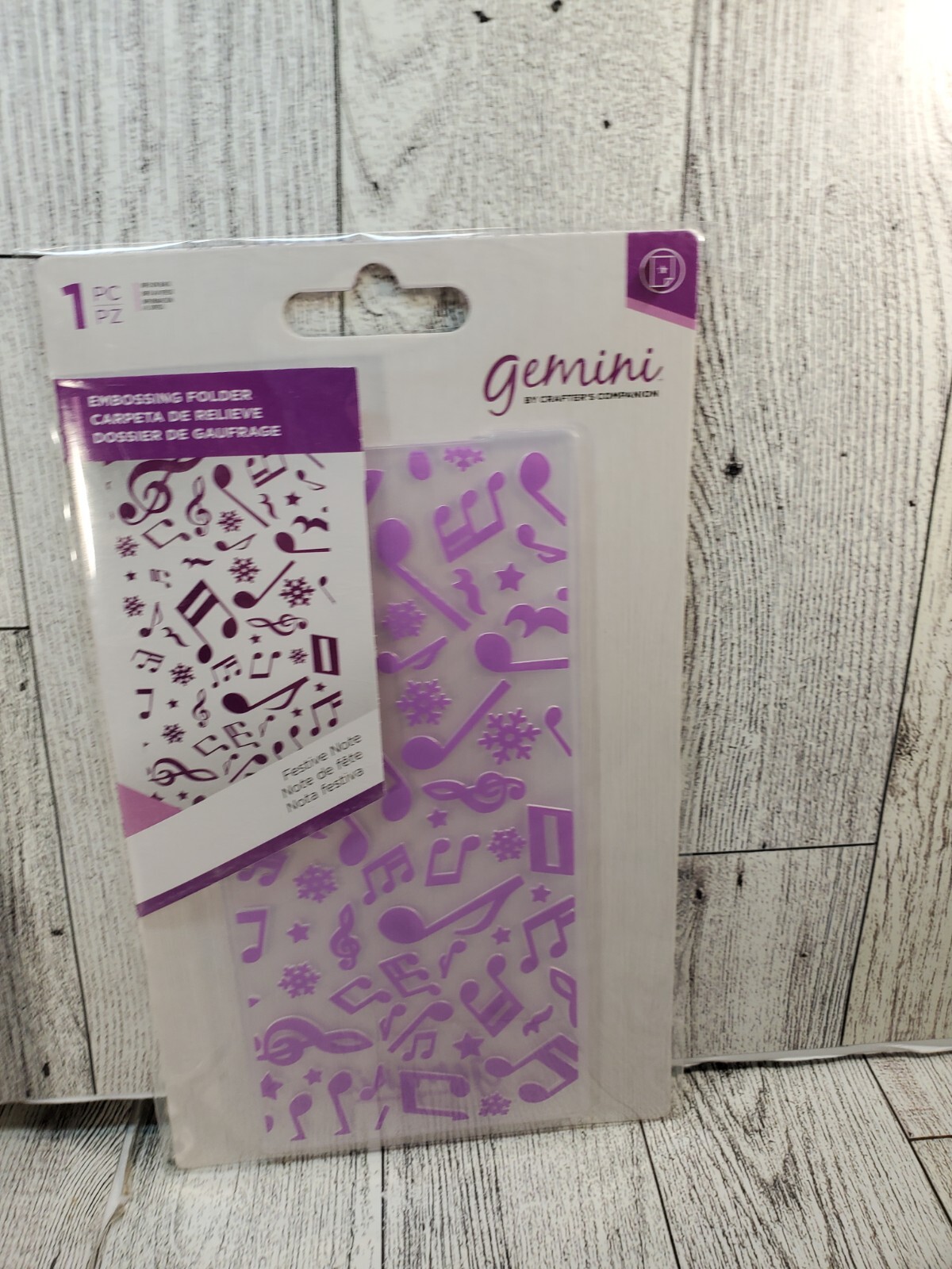CCH2 Crafters Companion Gemini Festive Note Music Embossing Folder NEW