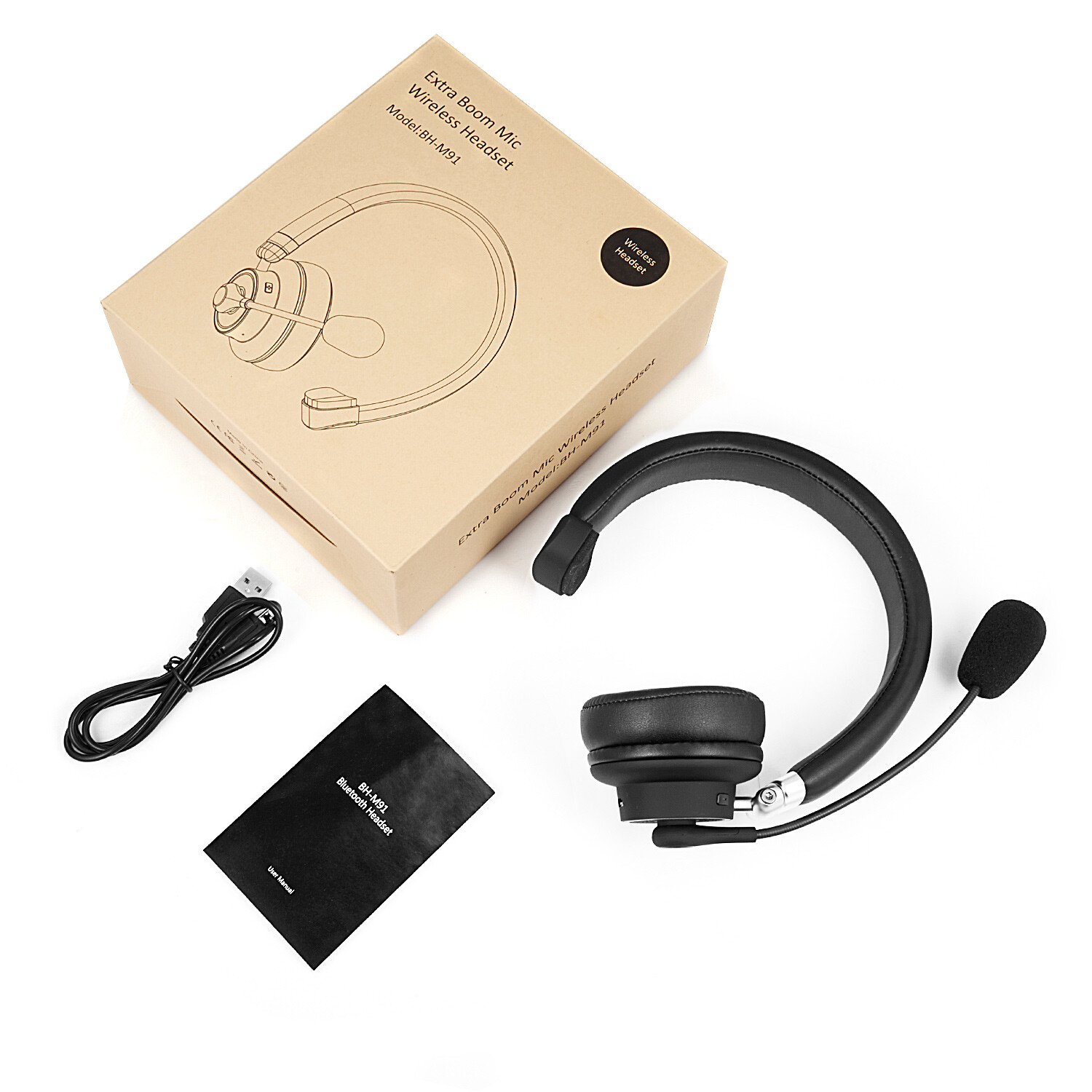 Truker Driver Bluetooth Headset Noise Canceling Headphone with Microphone