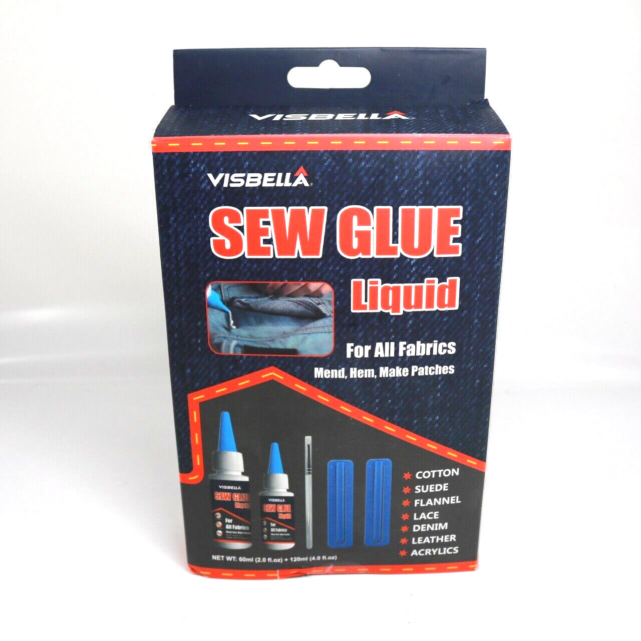 VISBELLA Sew Glue Liquid Kit Secure Stitch Liquid Sewing Solution Multi-Purpose