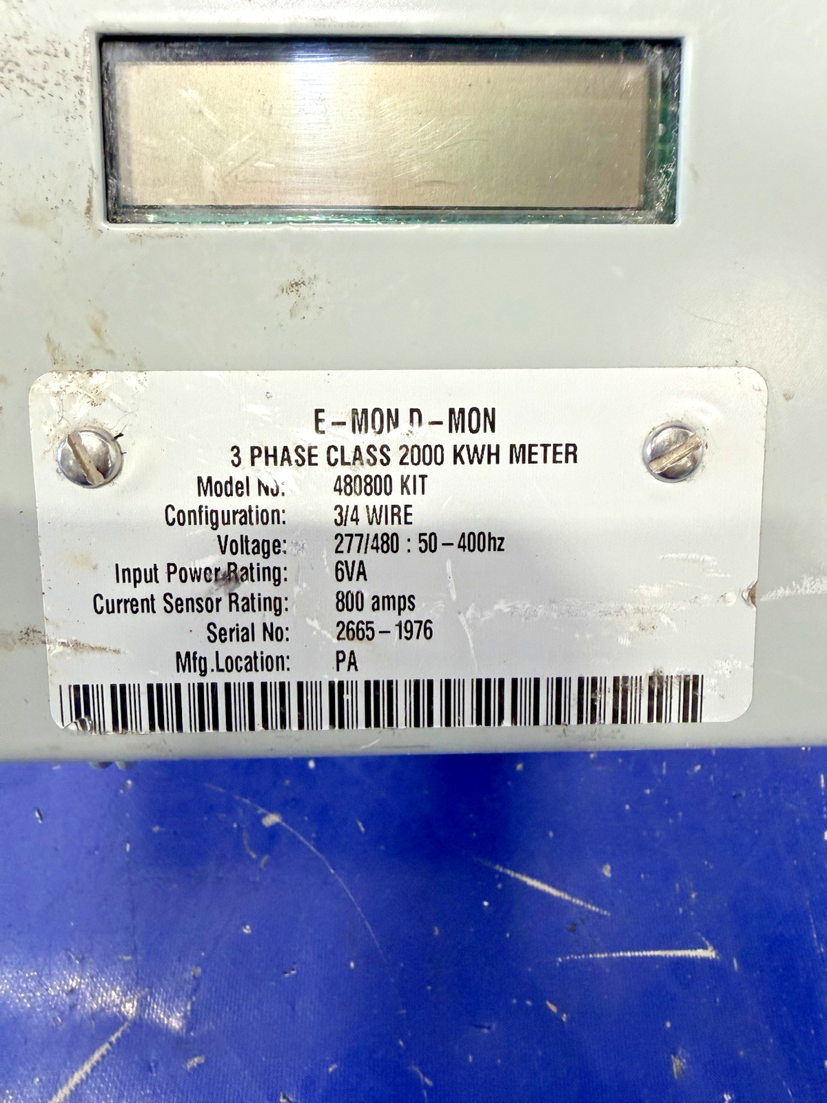E-Mon D-Mon 800 Amp 480V 3Ph Class 2000 KWH Meter 480800 Kit🟦
