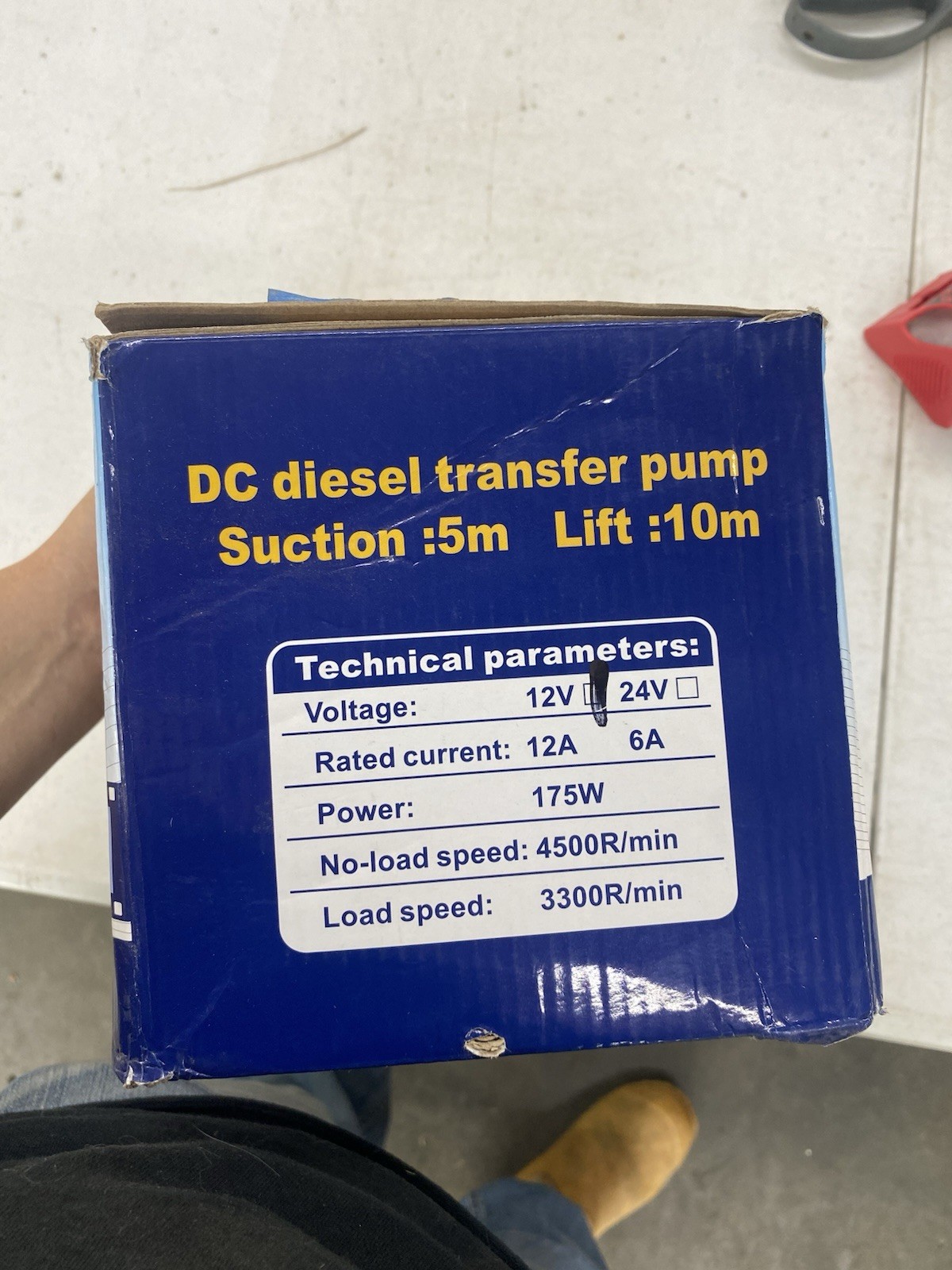 DC Diesel Transfer Pump 12V/24V 175W 4500/3300 RPM 5m Suction 10m Lift