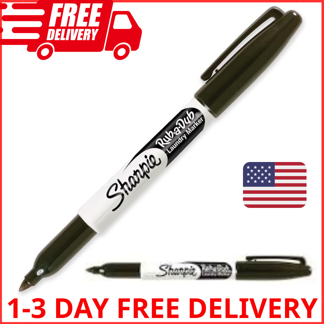 Permanent Laundry Marker Fine Point Black Ink Fabric Clothing Mark Pen Pack of 1