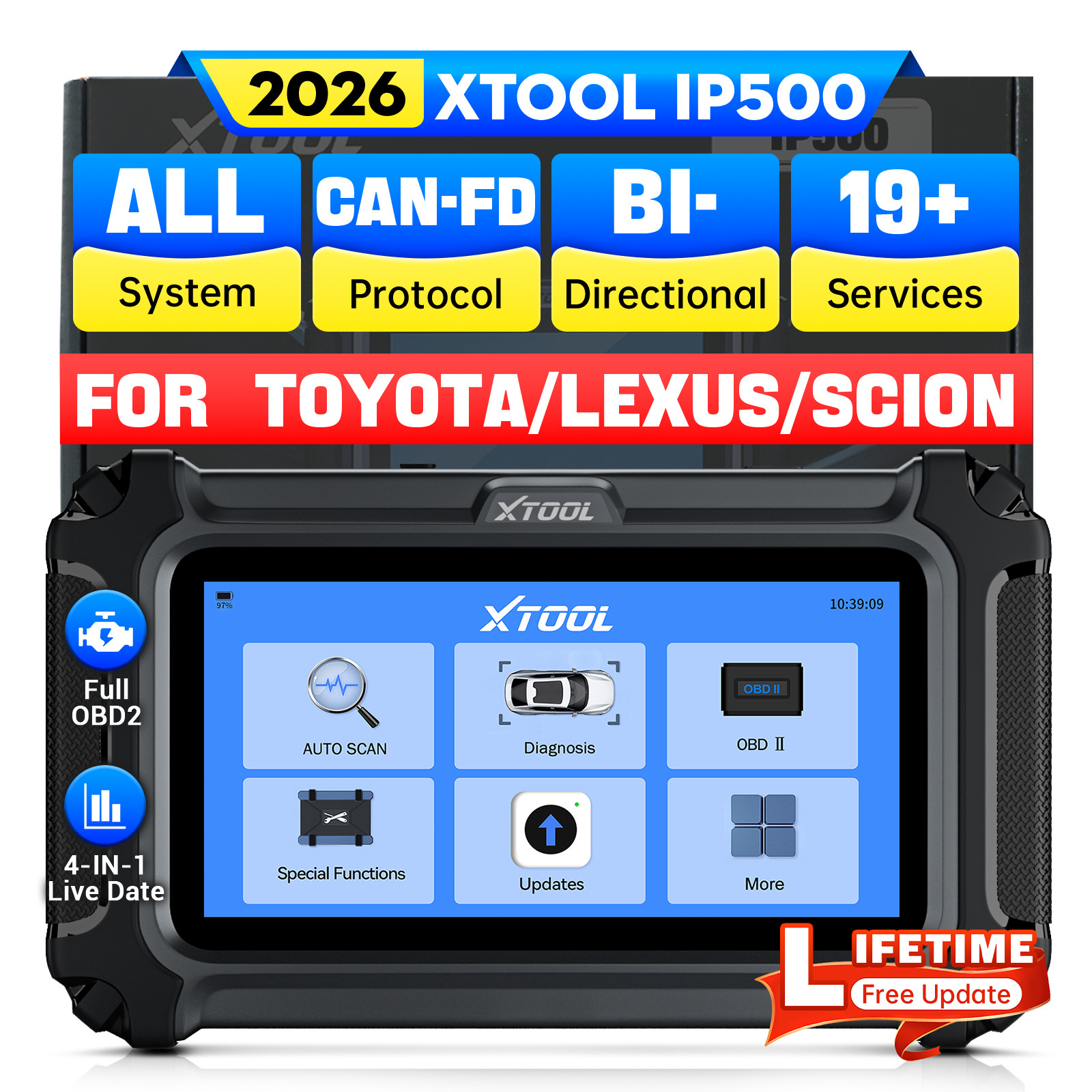 XTOOL IP500 For Toyota/Lexus All System Car OBD2 Scanner Diagnostic Scan Tool XT