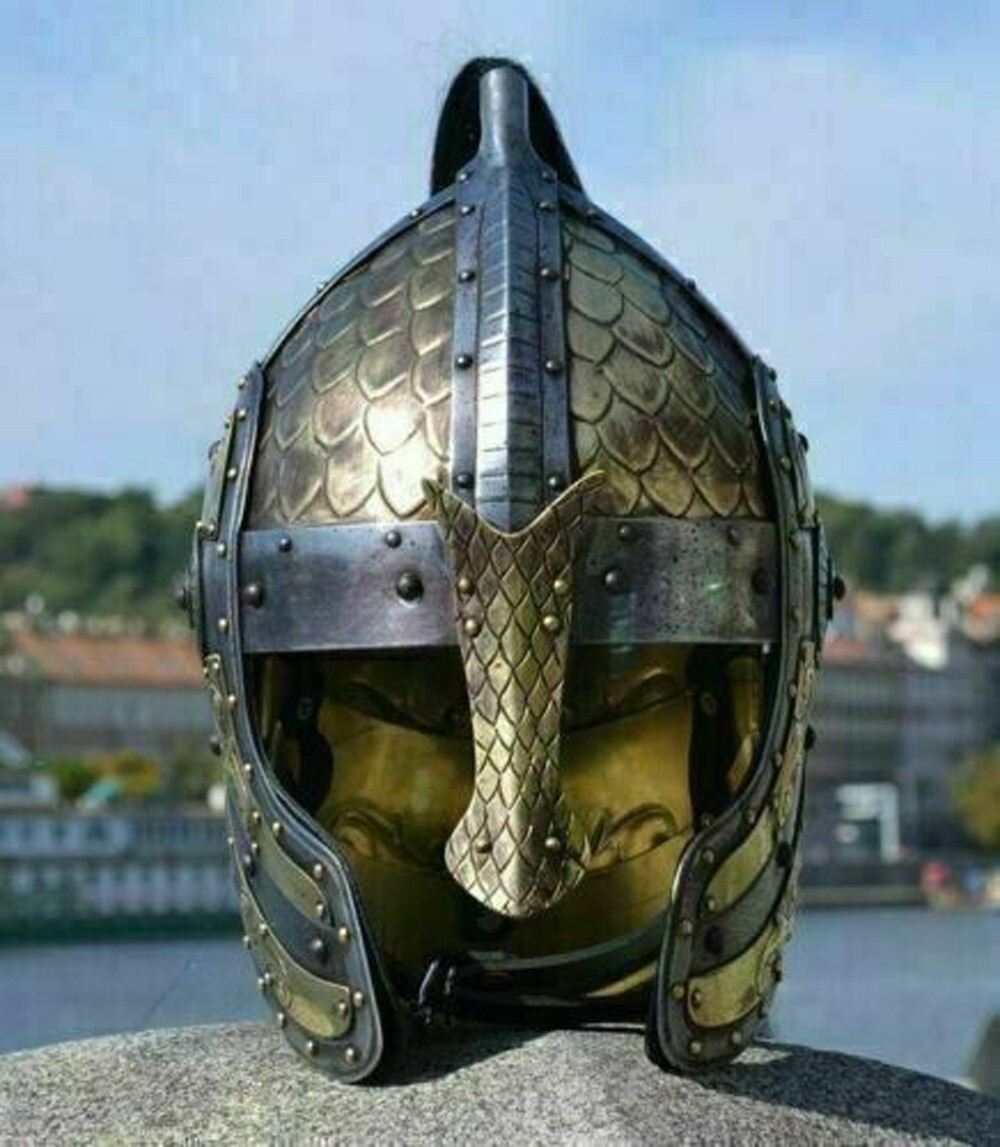 Helmet Medieval Knight Bogato Engraved Fantasy Norman Viking Helmet Replica