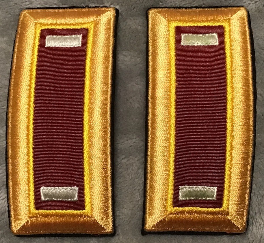 US Army First Lieutenant 1st LT Transportation Male Shoulder Boards Straps