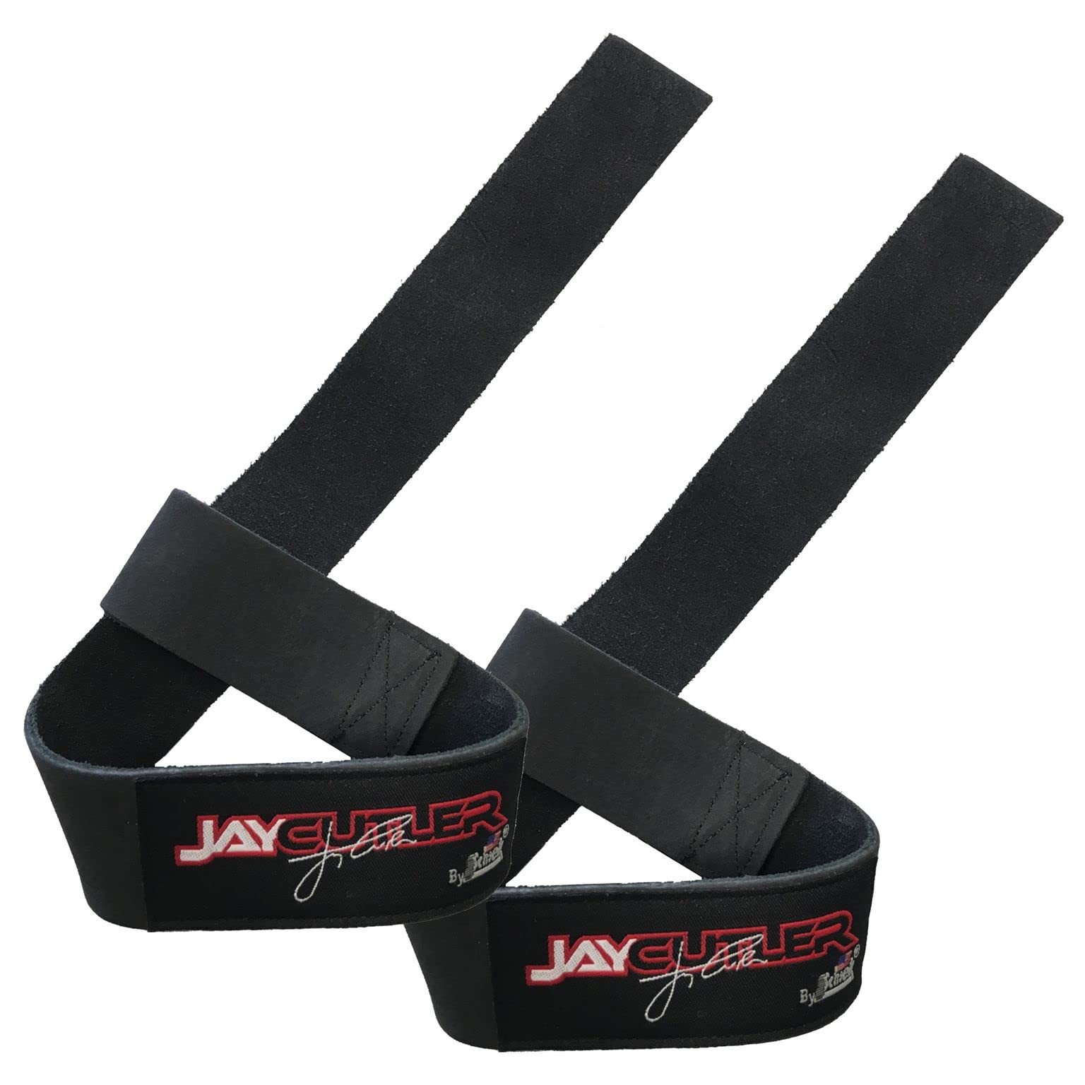 Sports Model J1000LLS Jay Cutler Signature Leather Lifting Straps - Black