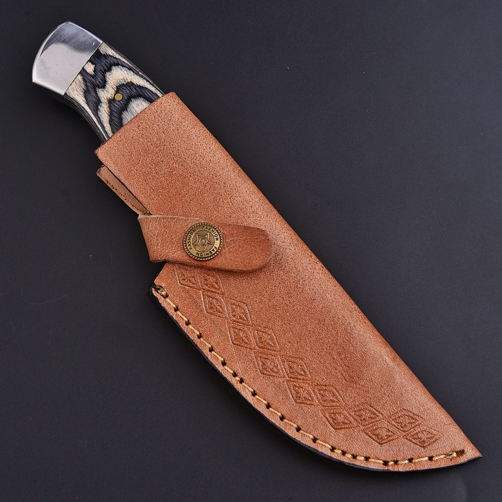 Handcrafted Fixed Blade Gut Hook Drop Point Hunting Skinner Knife