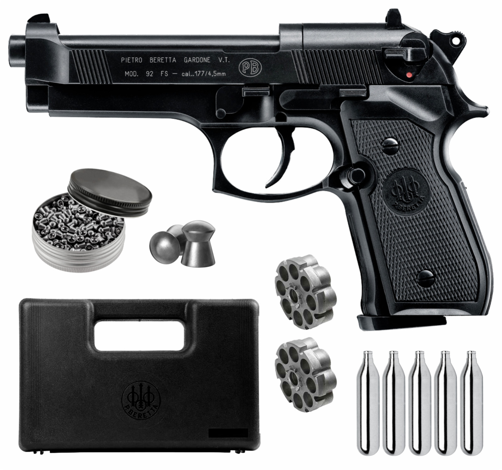 Umarex Beretta M92FS CO2 .177 Cal Non-Blowback Air Pistol w/5x12 CO2 and Pellets