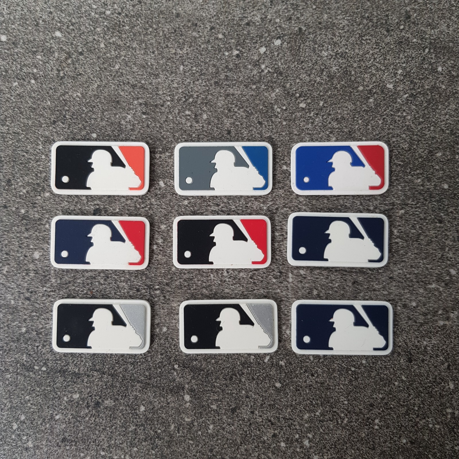 10pcs Rubber Badge MLB Batterman Baseball Patch Sewn it For Hat Jersey