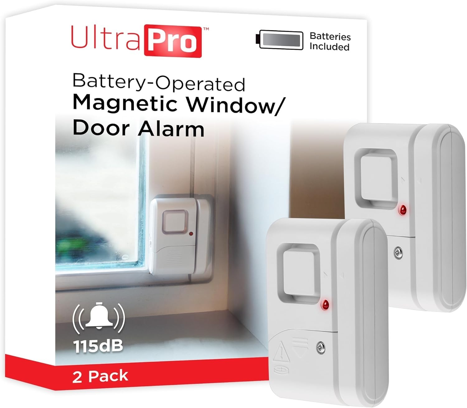 2-Pack Personal Security Window and Door Alarm - 120 dB Wireless Alert System