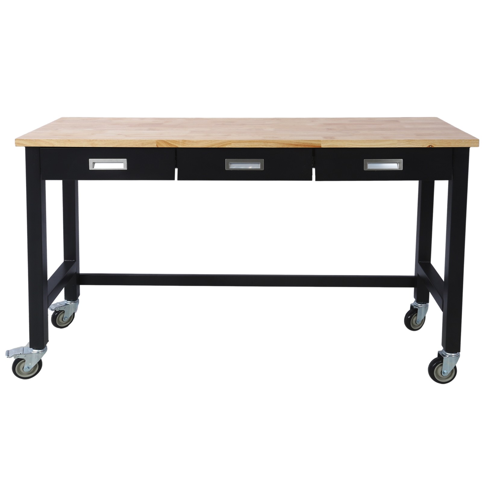 60in Adjustable Work Bench Drawer Storage Heavy Duty Bamboo Wood Work Table