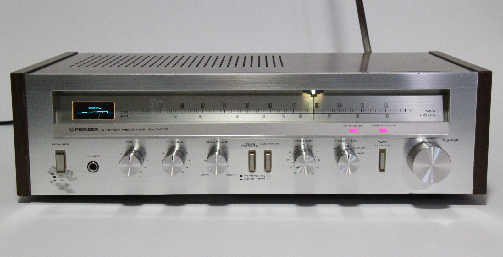 Vintage Pioneer SX-3400, 15W AM/FM Stereo Receiver, 1980, Cleaned Working!