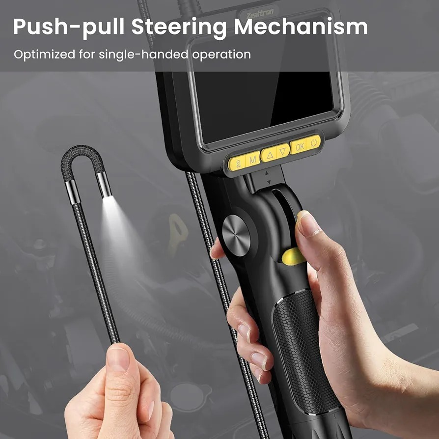 Two-Way Articulating Borescope Light 6.2mm Probe Industrial Endoscope Camera