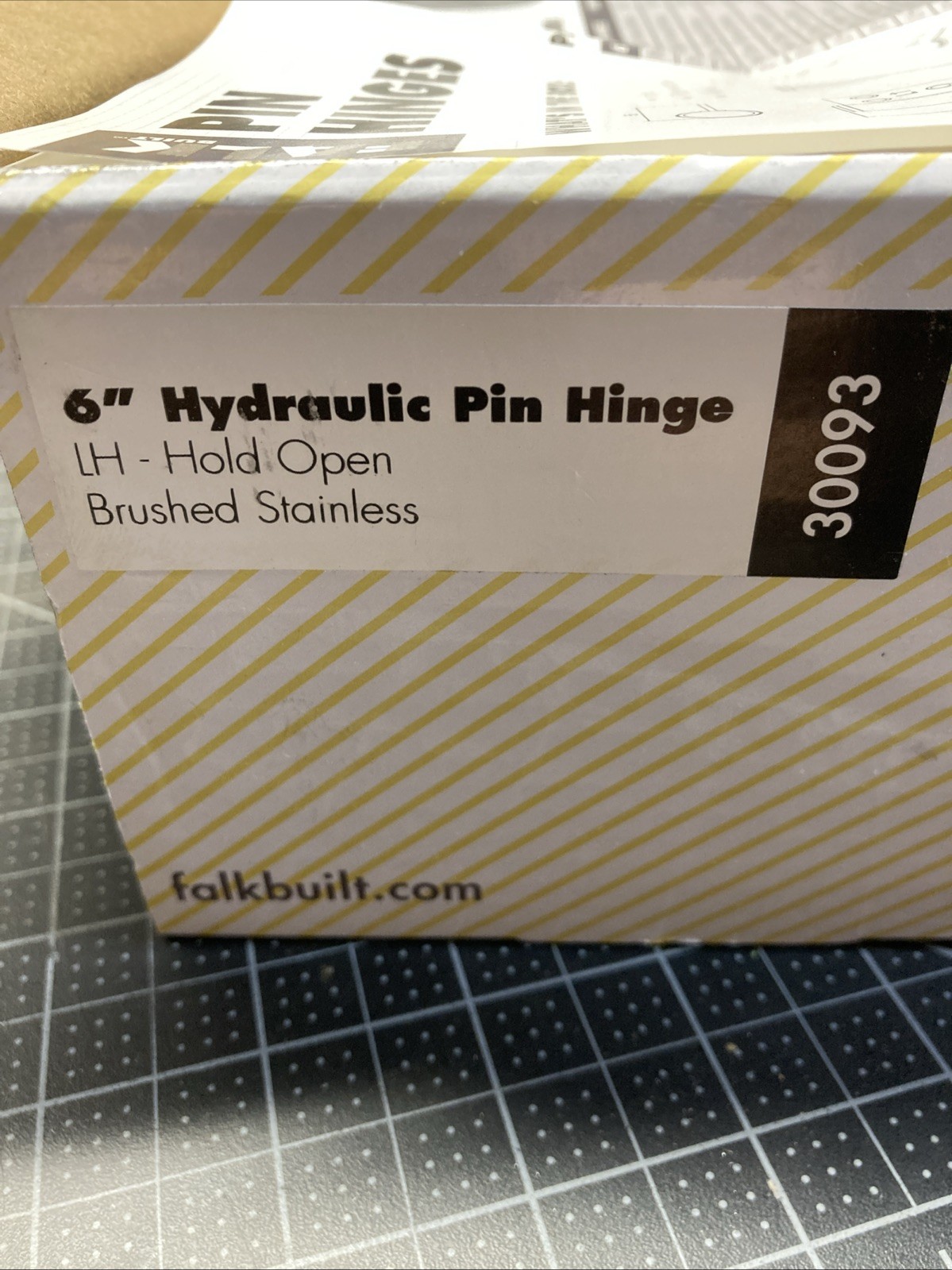Falkbuilt 30093 Hydraulic Pin Hinges 6" LH