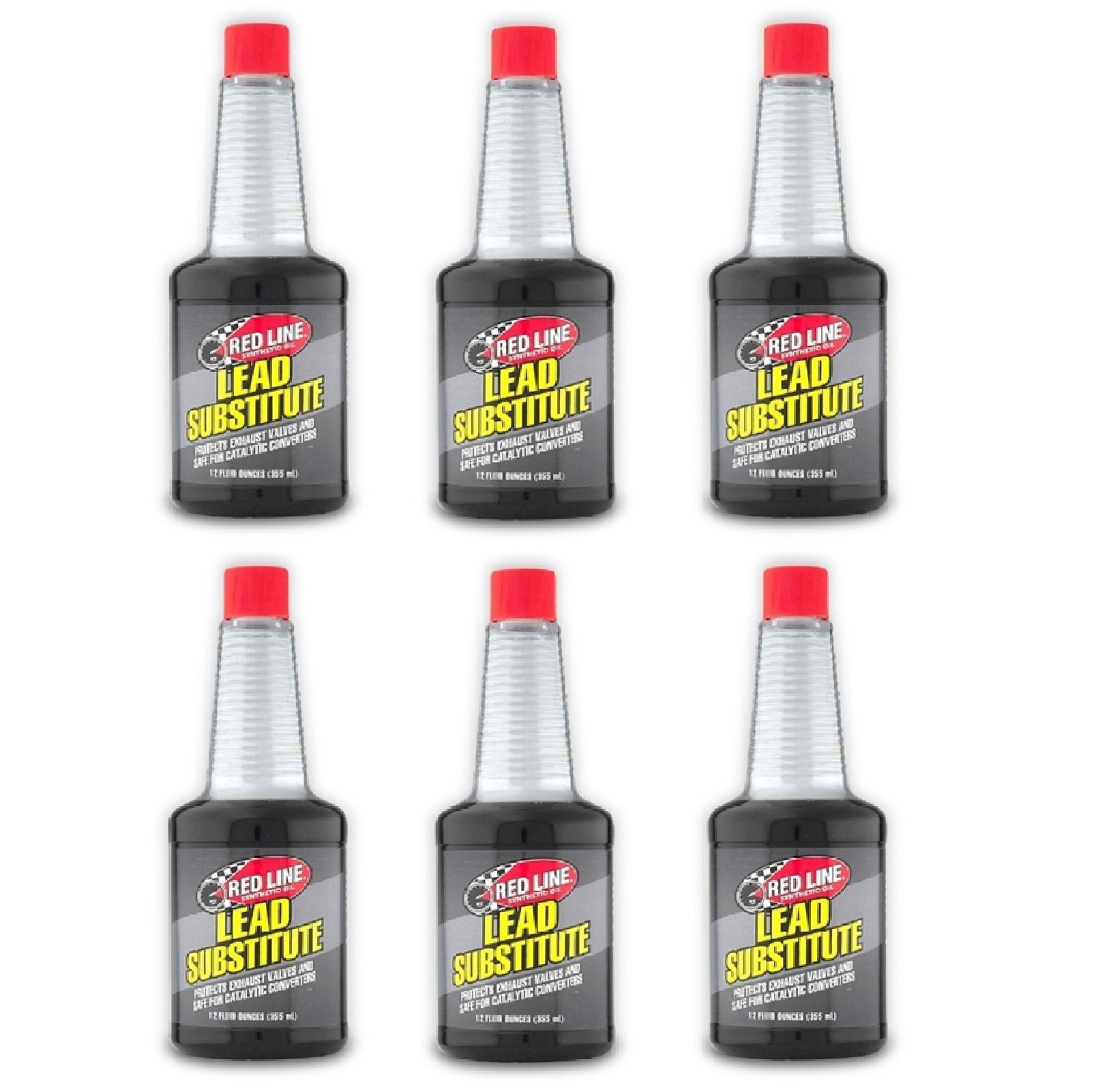 Red Line Oil Gasoline Lead Substitute Fuel Additive 12 oz Bottles Set of 6