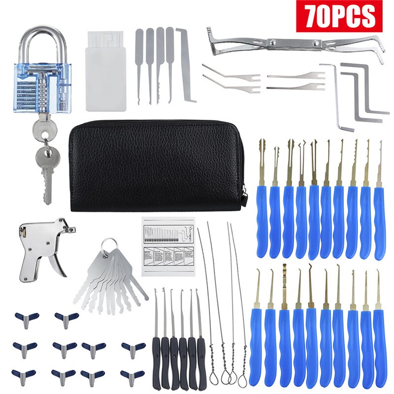 Unlócking 70Pcs Pick Set with Clear Lóck for Lócksmith Practice Stainless Steel