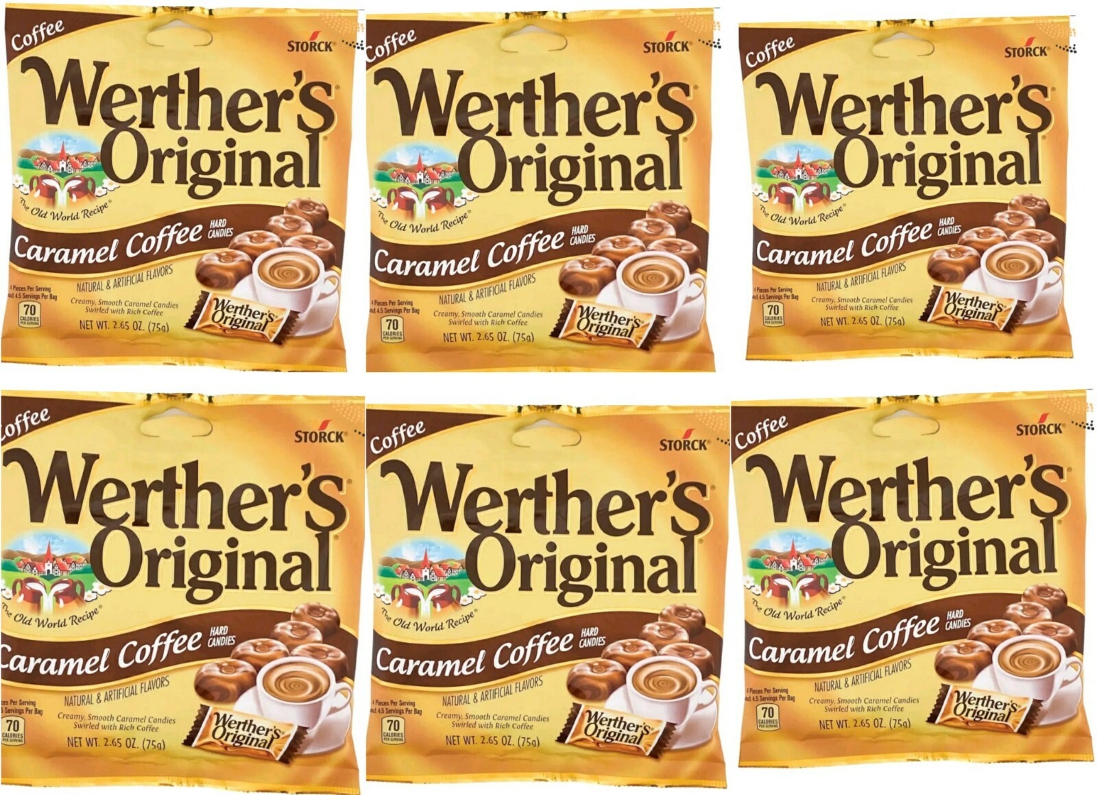 2x Bags Werther's Original Coffee Caramel Hard Candies 2.65oz ( Fast Shipping! )