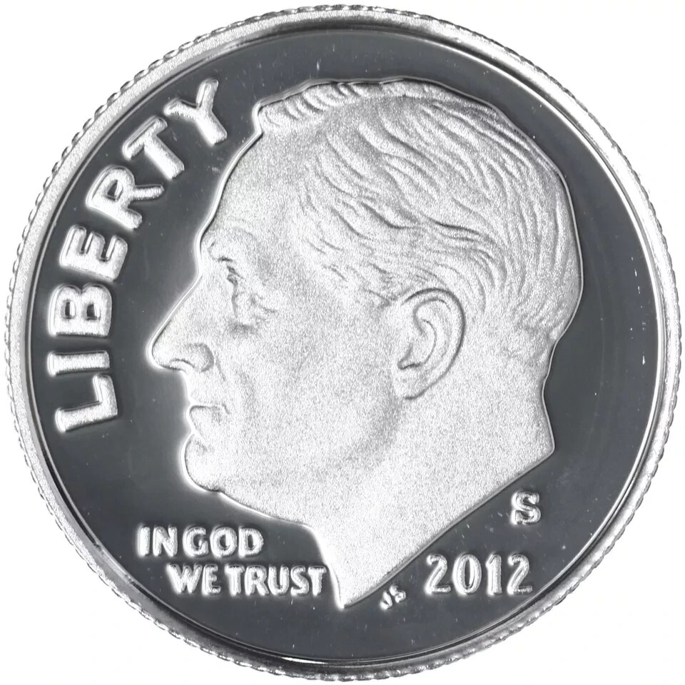 2012 S Roosevelt 90% SILVER Dime Gem Deep Cameo PROOF US Mint "Beautiful" Coin