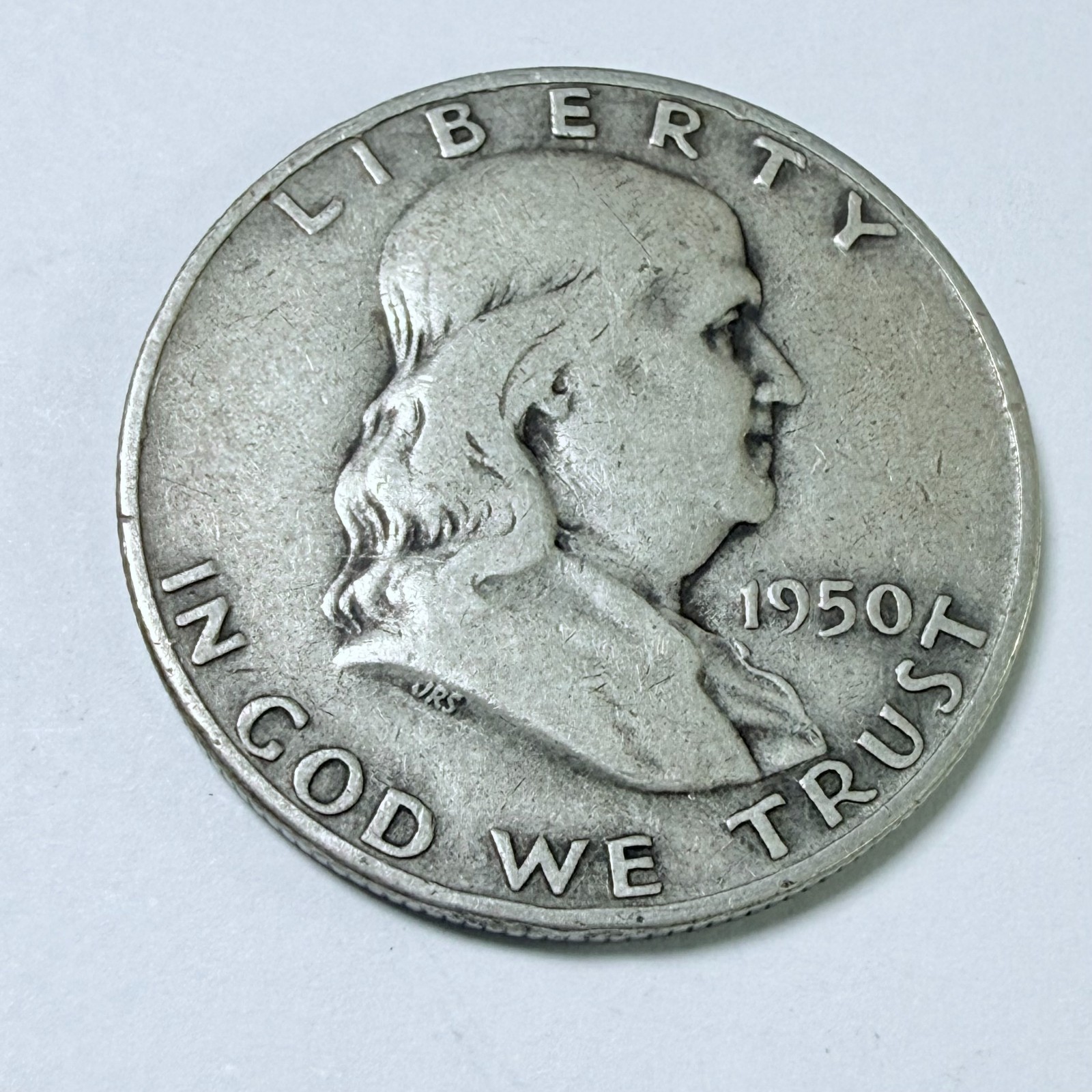 1950-D FRANKLIN HALF DOLLAR, 90% SILVER, FINE DETAILS #9911