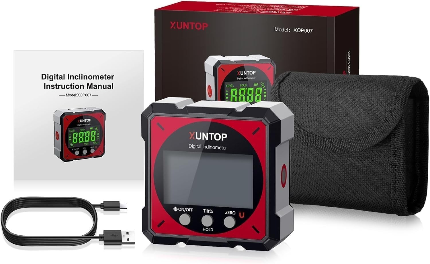 Inclinometer Level with USB Charging and Magnetic Angle Finder for DIY Projects