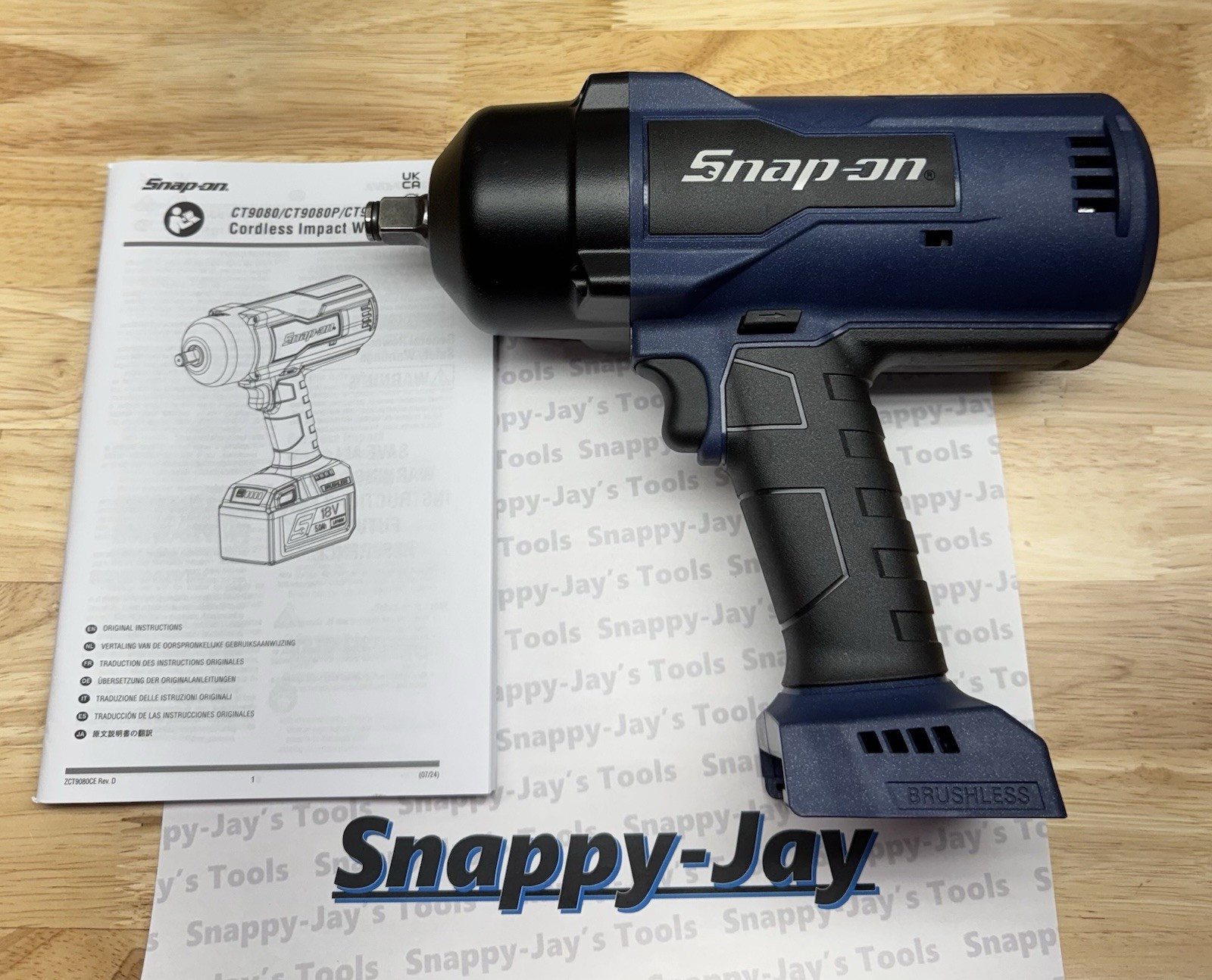 Snap-on Tools NEW POWER BLUE 1/2” Drive 18v Cordless Impact Wrench CT9080MB