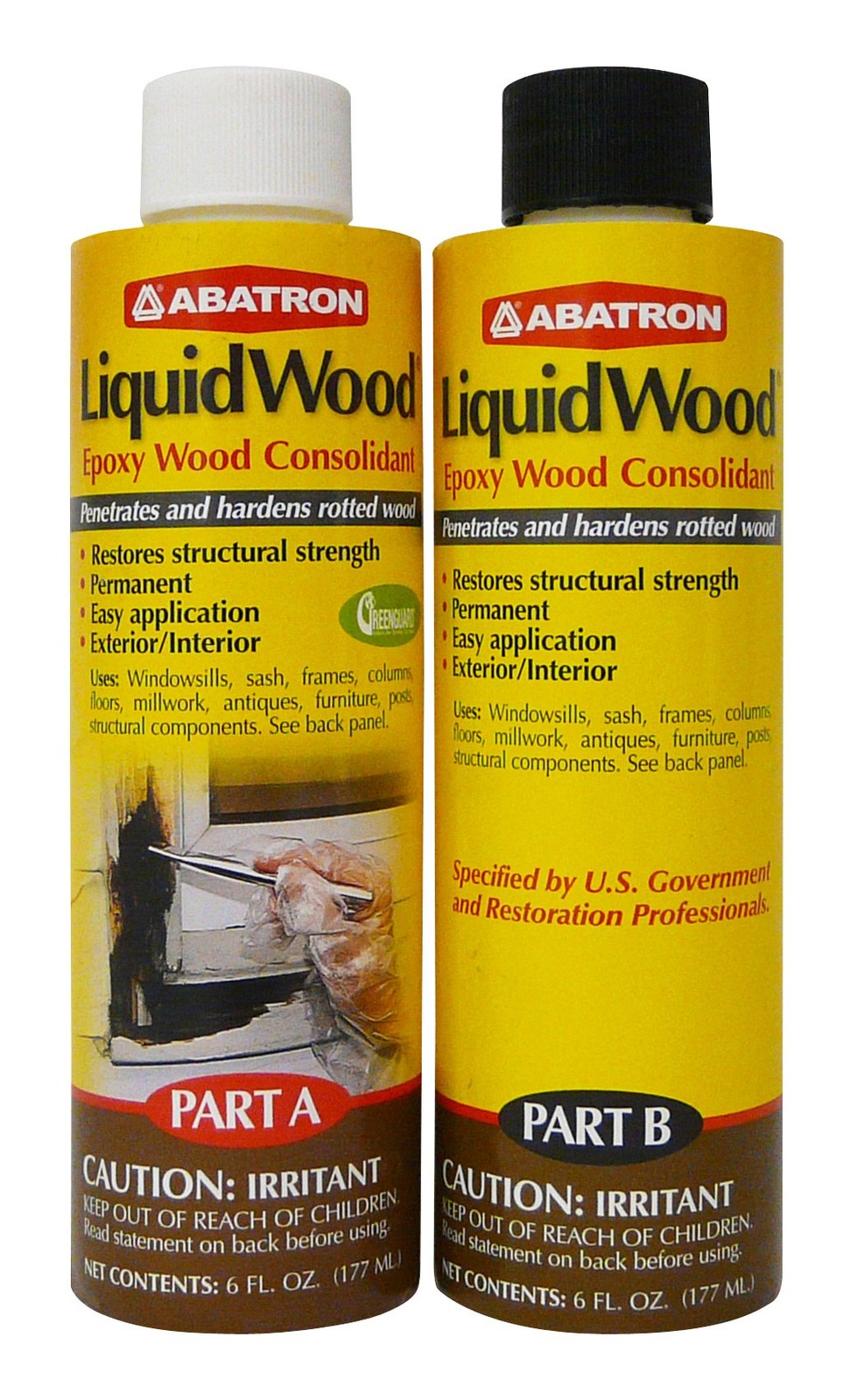 Clear Amber Wood Repair Kit Part A And B For Strengthening Rotted Wood