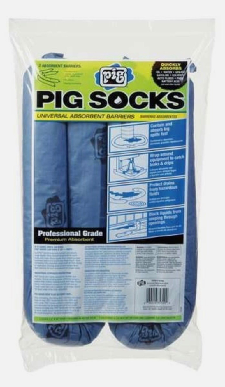 New Pig 35700 Absorbent Sock Blue/Gray 3” Dia. x 42” Length 2 Per Pack 1.5 Gal.