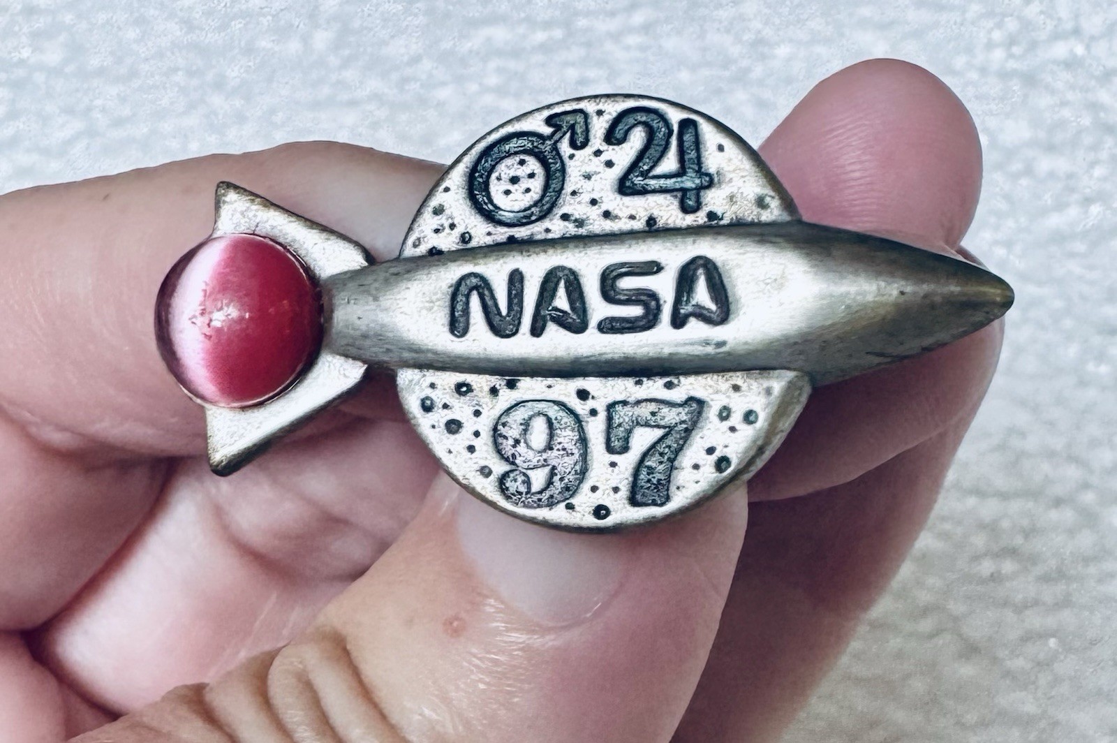 John Zidek Sterling Silver 925 NASA Brooch Lapel Pin ~ 1997 Mars Rover Tribute