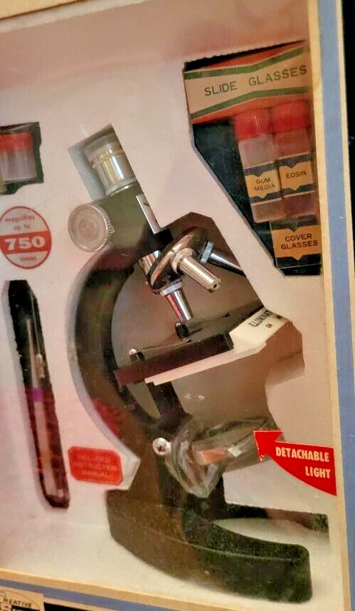 microscope Precision Tested Optics 750x Lab new in box ~Creative Science