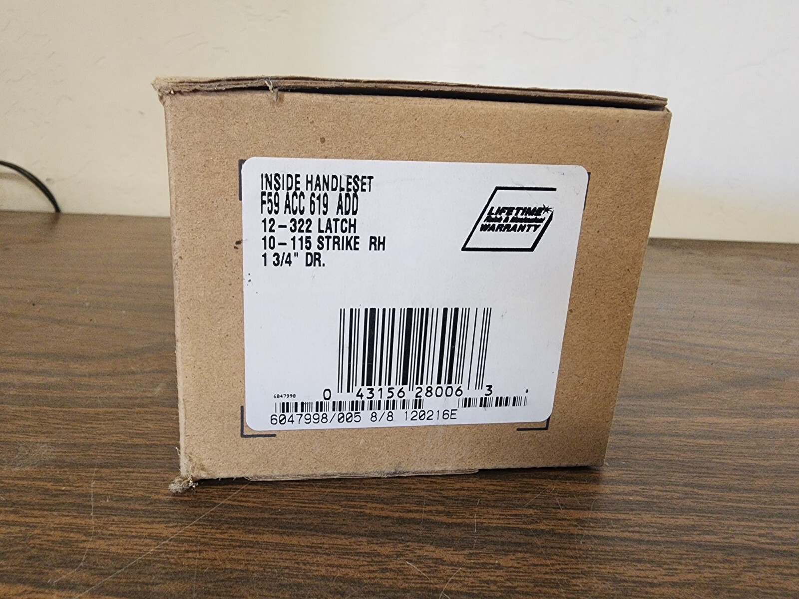 Schlage F59-ACC-ADD RH Accent Right Handed Single Cylinder. Interior Pack