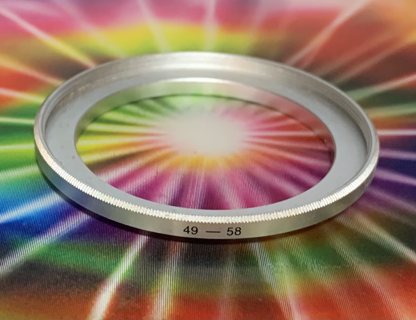 1 (ONE) ADAPTER RING 49mm to 58mm 49-58mm Step Up Filter Ring 49-58 SILVER METAL