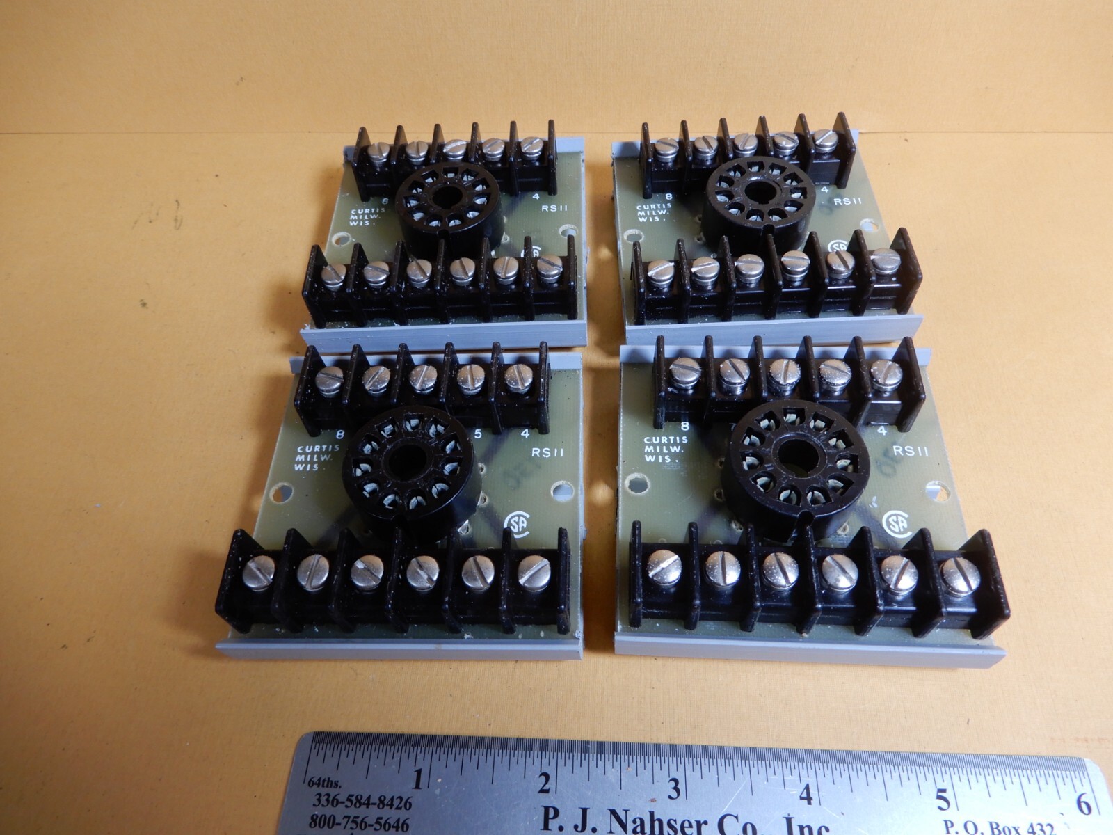 Curtis RS11 11 Pin Base Relay Sockets and Break Out Boards Qty 4 NOS