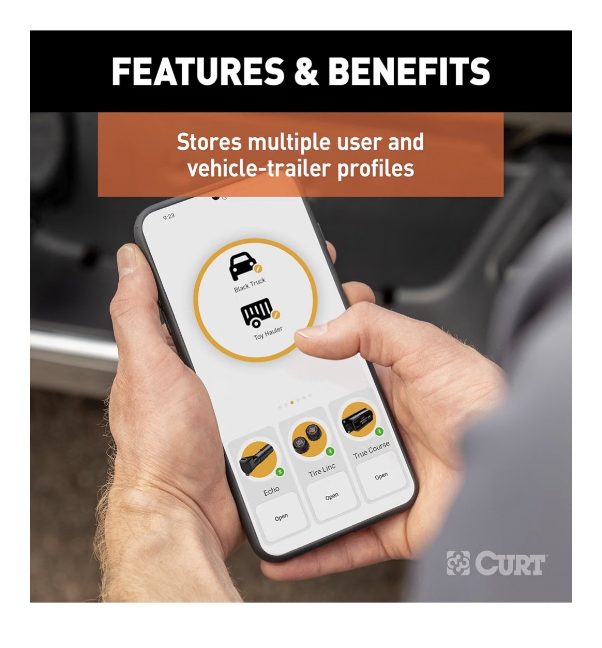 CURT 51180 Echo Mobile Bluetooth Trailer Brake Controller 7-Way Open Box