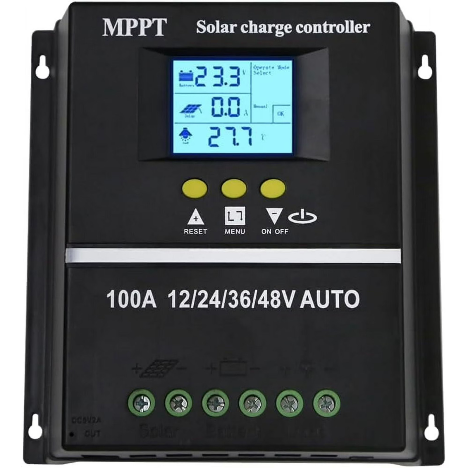 100A MPPT Solar Charge Controller 12V/24V/36V/48V Battery PV Regulator 4000W USB