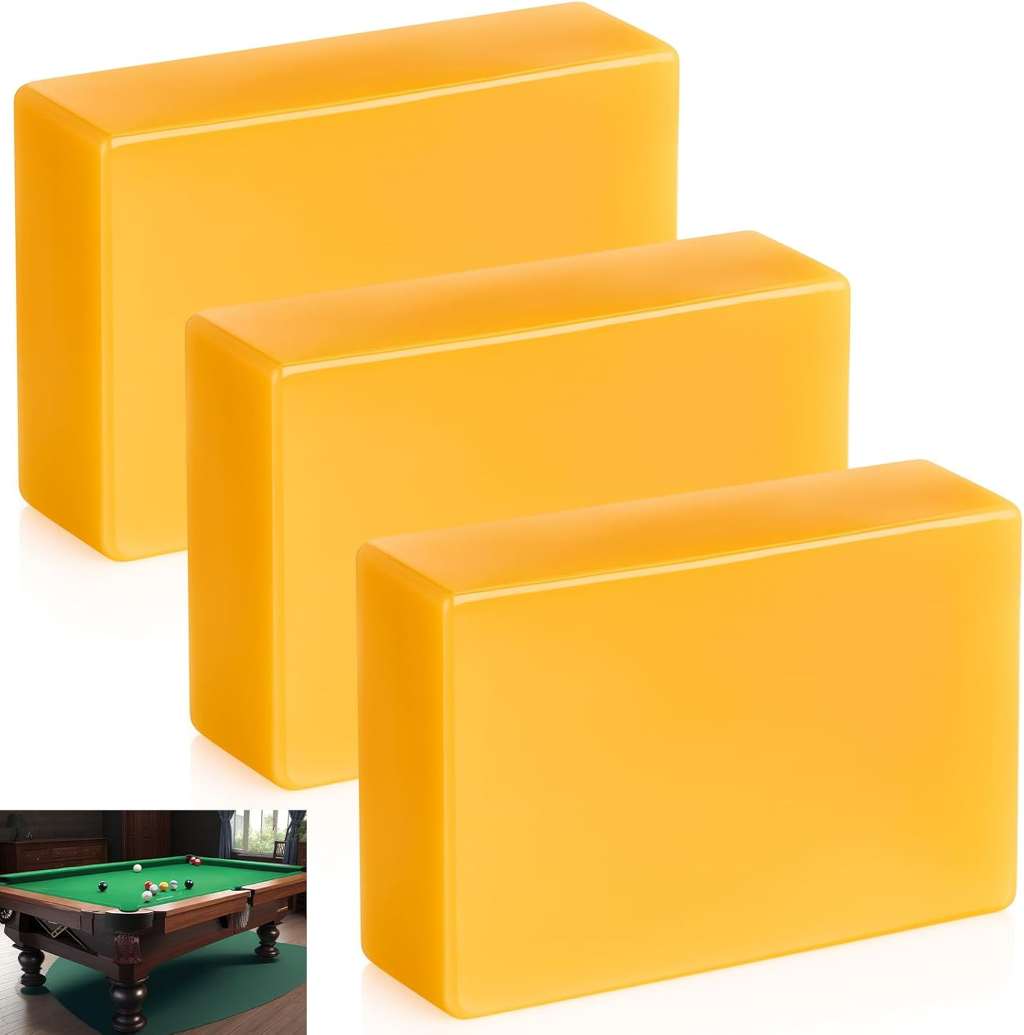 3 Pcs Billiard Pool Table Beeswax Bar, 3Oz Each Beeswax for Pool Table Slate Sea