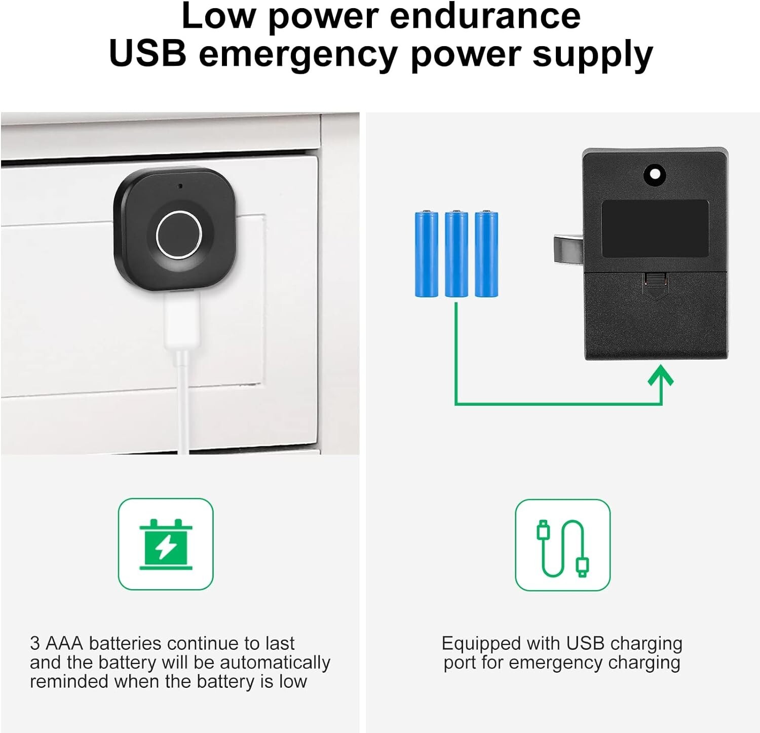 Biometric Cabinet Lock - Three Way to Quick Unlock - Strong Secure Protection