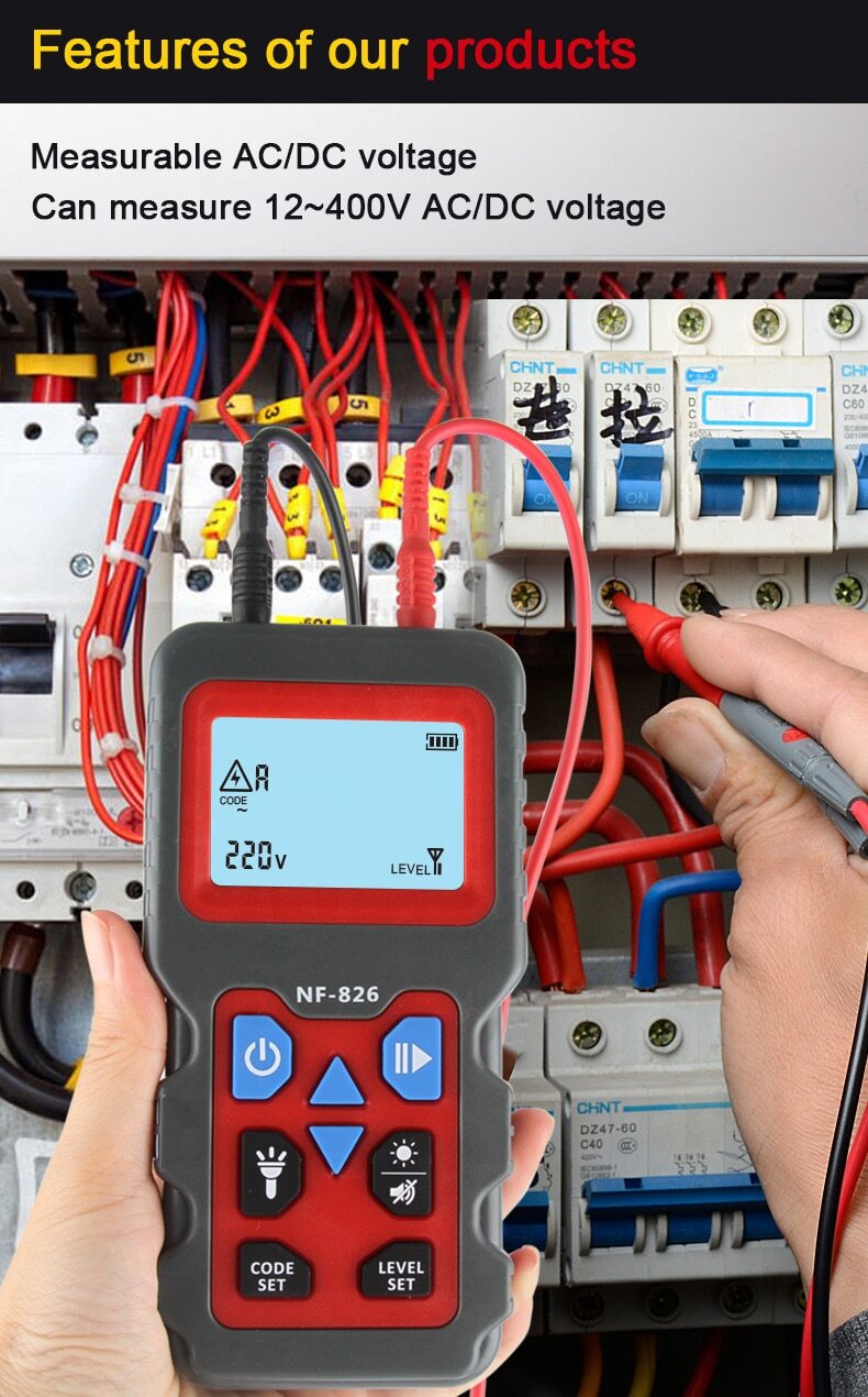 NF-826 Locator Wire Tracker Detection Wall Electrical Underground Cable Tester