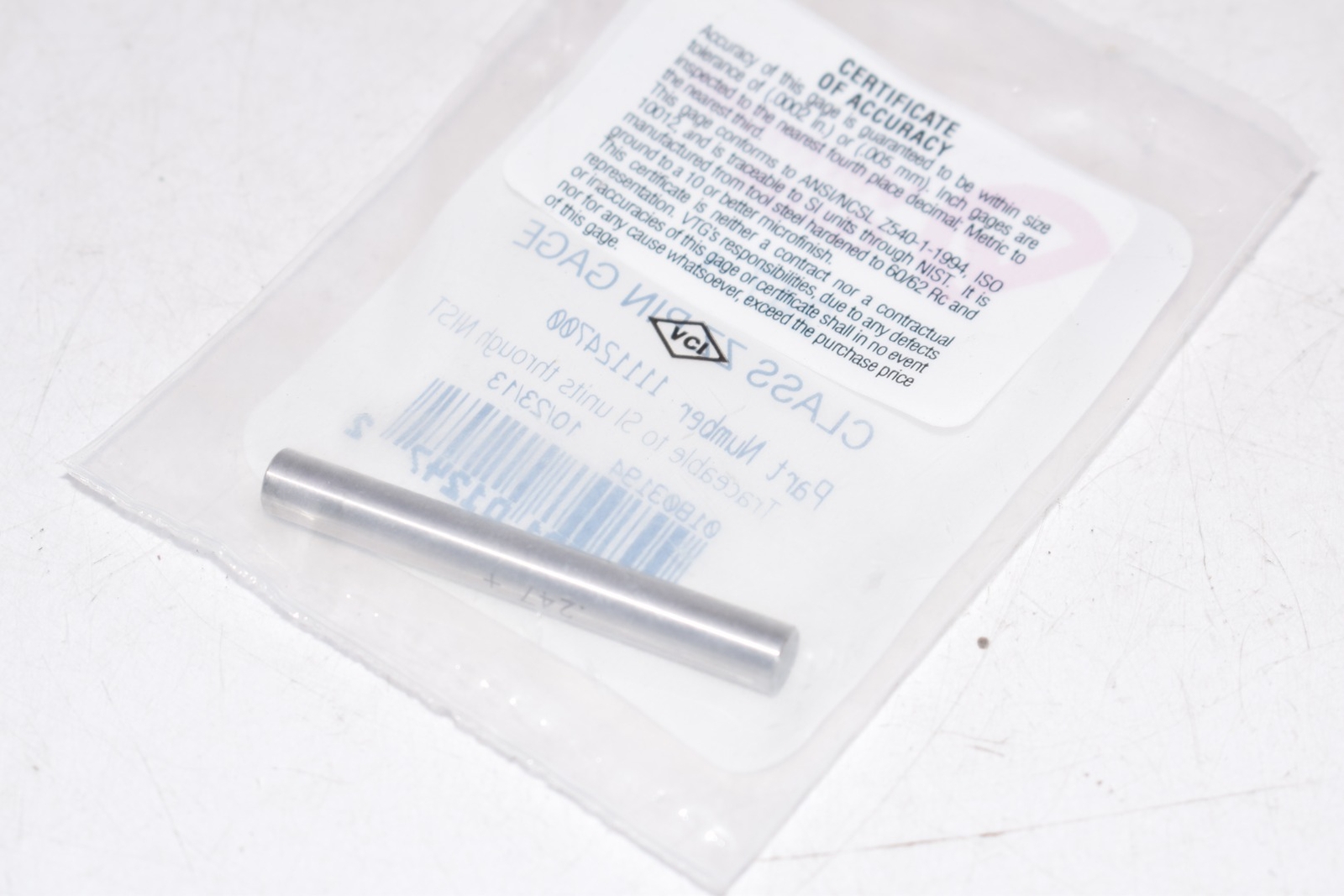 NEW VERMONT GAGE 111124700 Class ZZ Pin Gage .247+